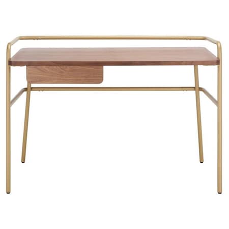 Safavieh Regis Metal & Wood Desk, Walnut & Bronze SFV8729A